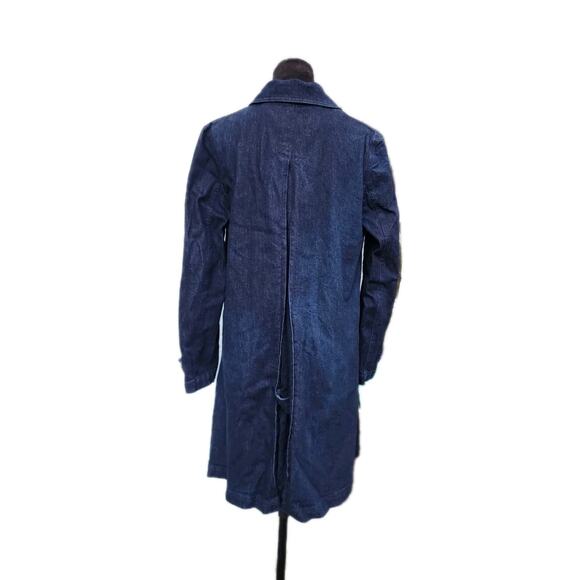 Y2K Ralph Lauren Denim Co Military Button Trencher Coat Women’s Size Large - Picture 3 of 8